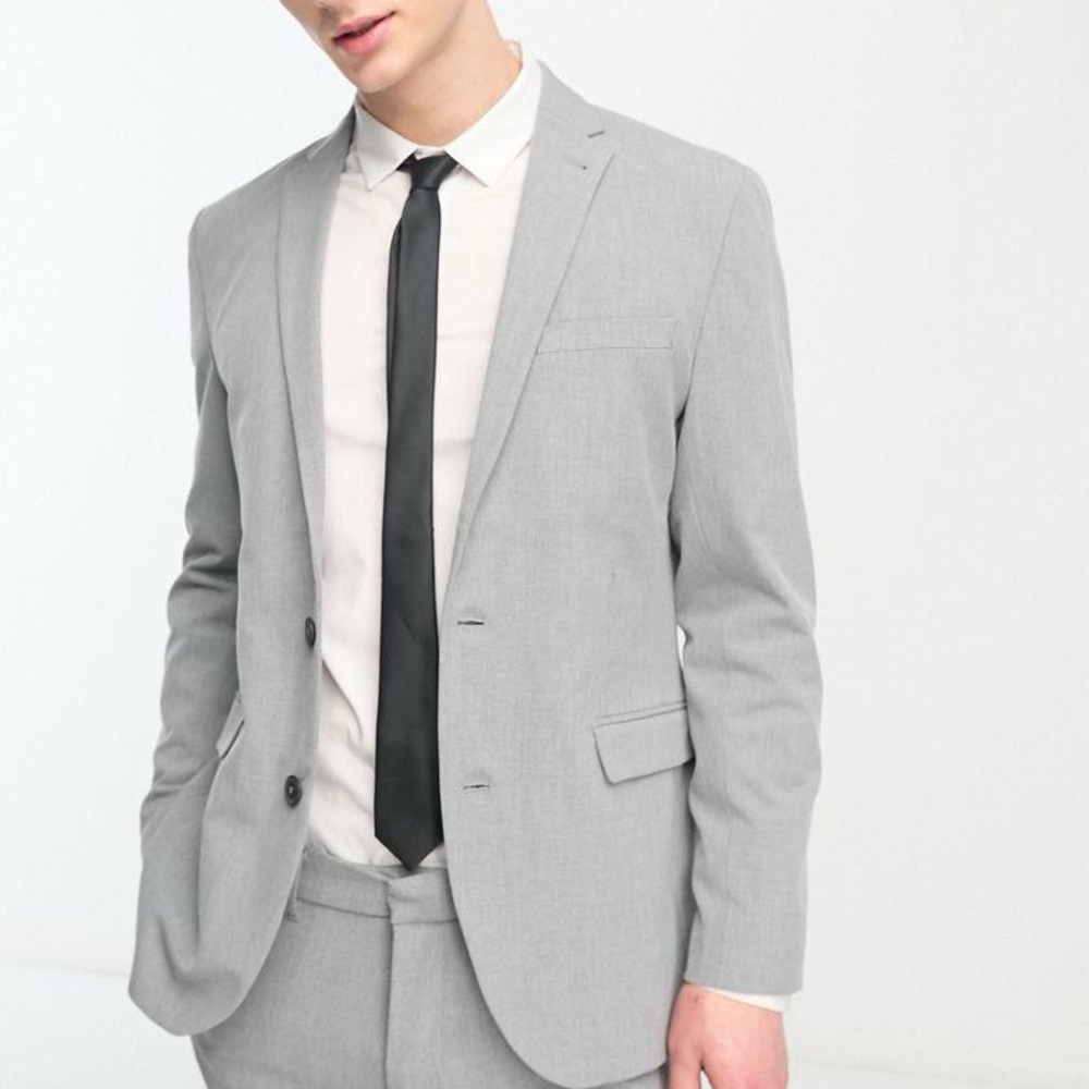 New Look Men’s New Look slim suit jacket in grey niu chest 42